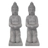 Kante 12.8" H Set of 2 Cement Composite Buddha Statues