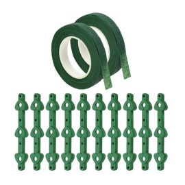 PATIKIL Floral Boutonnieres Magnet Corsage Brooches with 2 Rolls Floral Wrapping Tape for Flowers Making DIY Wedding, Green (10 Pairs)