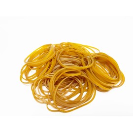 JOYISEN Pack of 100 Rubber Bands 60 x 3 mm Large Elastic Wide Dark Yellow Elastic Household Rubber Reusable Natural Rubber Rings for Office Home School Supplies