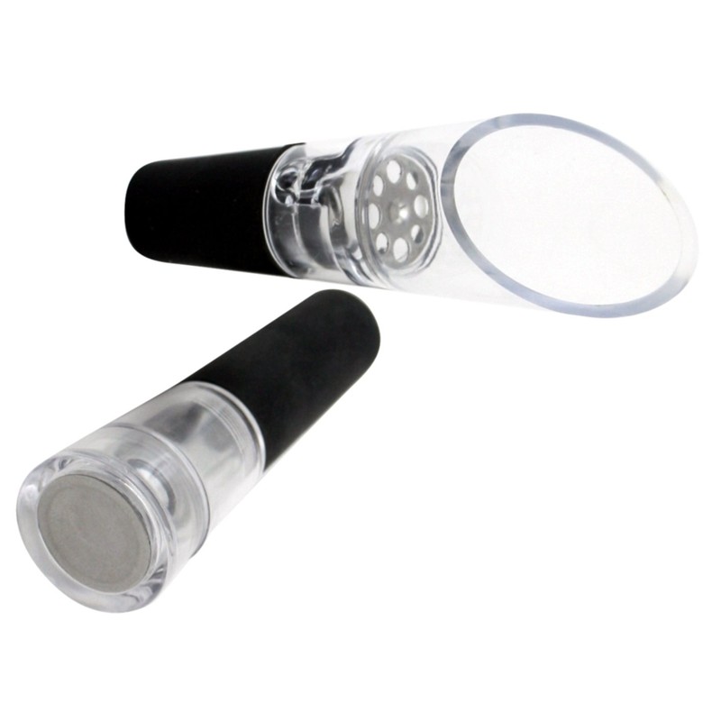 Fackelmann Plug of Wine/Decanter, Plastic, Clear/Black