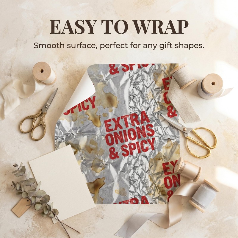 SHSEEN Tin Foil Food Wrapper Wrapping Paper, 19.6 x 27.5