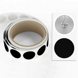 Timeskey NFC 50 x NFC 213 NFC Stickers NFC Tags 25MM 1 Inch Round with 144 Bytes NFC Labels 100% Compatible with All NFC Enable Phones-Black