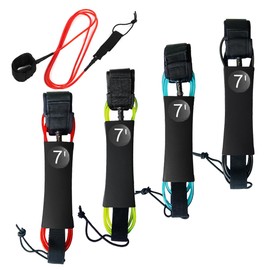 SALUDABLE Leash Cord 7ft 7mm Sup Surfing Surfboard Cord sup (Red)