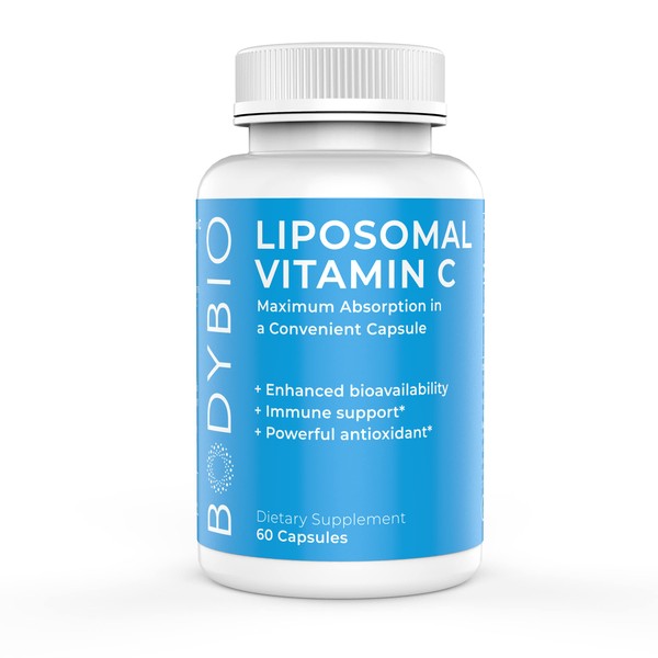 BodyBio Liposomal Vitamin C 60 Capsules | Powerful Immune Support | Maximum Absorption for Cell Support | Super Antioxidant | Pure Ascorbic Acid | Ultimate Vitamin C
