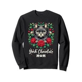 Roses Flowers York Chocolate Cat Sweatshirt