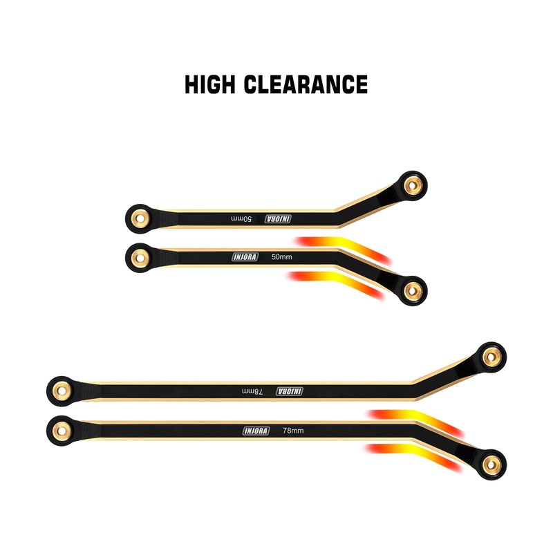 INJORA Brass High Clearance Front 4 Links Set 43g Links