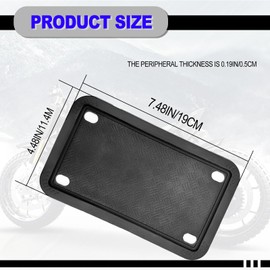 Motorcycle Silicone License Plate Frames, License Plate Cover 4x7 in, Rust Proof, Rattle Proof, Weather Proof License Plate Holder for Men Women