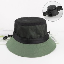 NOEMIN Men's Bucket Hat - Oversize XL/XXL/XXXL Quick Dry Fisherman Hat Lightweight Sun Protection Foldable Adjustable with Chin Strap for Beach Travel and Outdoor Activities Army Green
