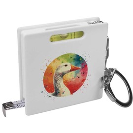 Azeeda 'Portrait of a Goose' Keyring Tape Measure/Spirit Level Tool (KM00037684)