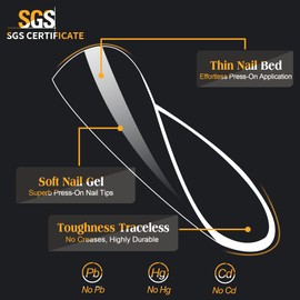 UNA GELLA Almond Nail Tips 504 pcs Long Lasting Medium Almond Soft Gel Full Cover Nail Tips False Almond Nails Clear Acrylic Gelly Tips for Nail/Dip/Poly Nail Extensions Press On Nails 12 Sizes