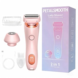 Shave Pro.Electric Shaver for Women, Rechargeable, Waterproof Trimmer for Face, Body, Bikini Area, and Legs (Pink)