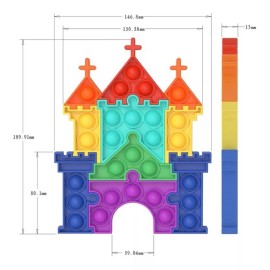 Monzó Castillo Pop Its, Rompecabezas, Fidget Toys Juguete Silicona