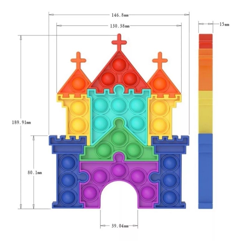 Monzó Castillo Pop Its, Rompecabezas, Fidget Toys Juguete Silicona