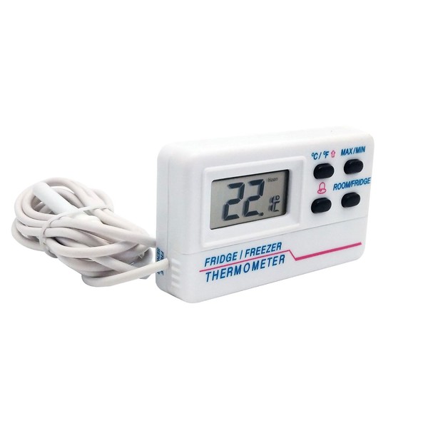 Cherjoury LCD Fridge Freezer Thermometer Digital Refrigerator Thermometer with 2