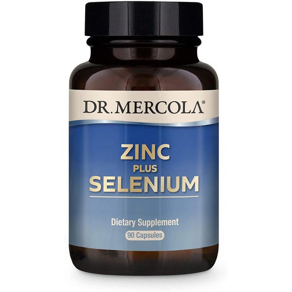 Dr. Mercola Zinc Plus Selenium Dietary Supplement, 90 Servings (90 Capsules), Supports Immune Health, Non GMO, Soy Free, Gluten Free