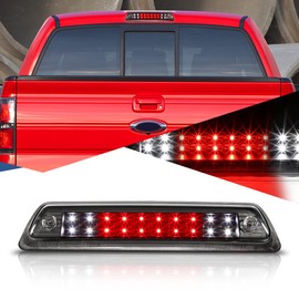 Auto Dynasty Dual Row Full LED 3rd Third Tail Brake Light with Cargo Lamp Compatible with Ford F150 Lincoln Mark LT 09-14, Black Housing Clear Lens