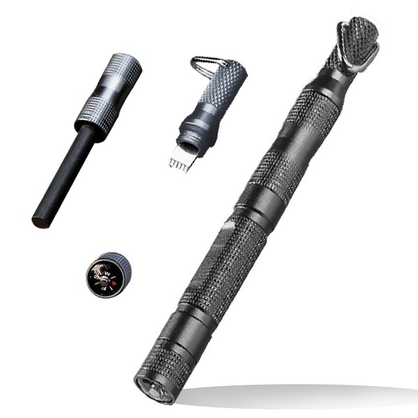 Safe 5-in-1 Magnesium Ferro Rod Fire Starter Survival Tool -