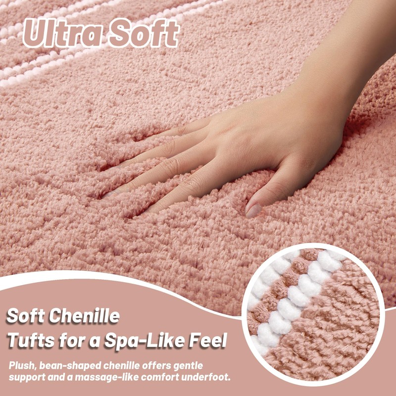 Tyrot Bathroom Rugs Non Slip Washable 24x17, Ultra Soft Super