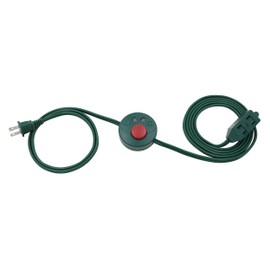 Clear Power Indoor Extension Cord - 9 FT, Green | 3 Outlet, 16/2 SPT-2, with Lighted Footswitch, Perfect for Christmas Lights and Holiday Decorations (CP10028)