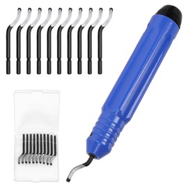 Keadic Deburring Tool Kit,Hand Metall Entgraten Werkzeug NB1100 Griff + 11 Stück BS1010 Rotary Entgraten Klingen, Entgraten Werkzeug 3D-Druck Holz/Kunststoff/Aluminium/Kupfer und Stahl
