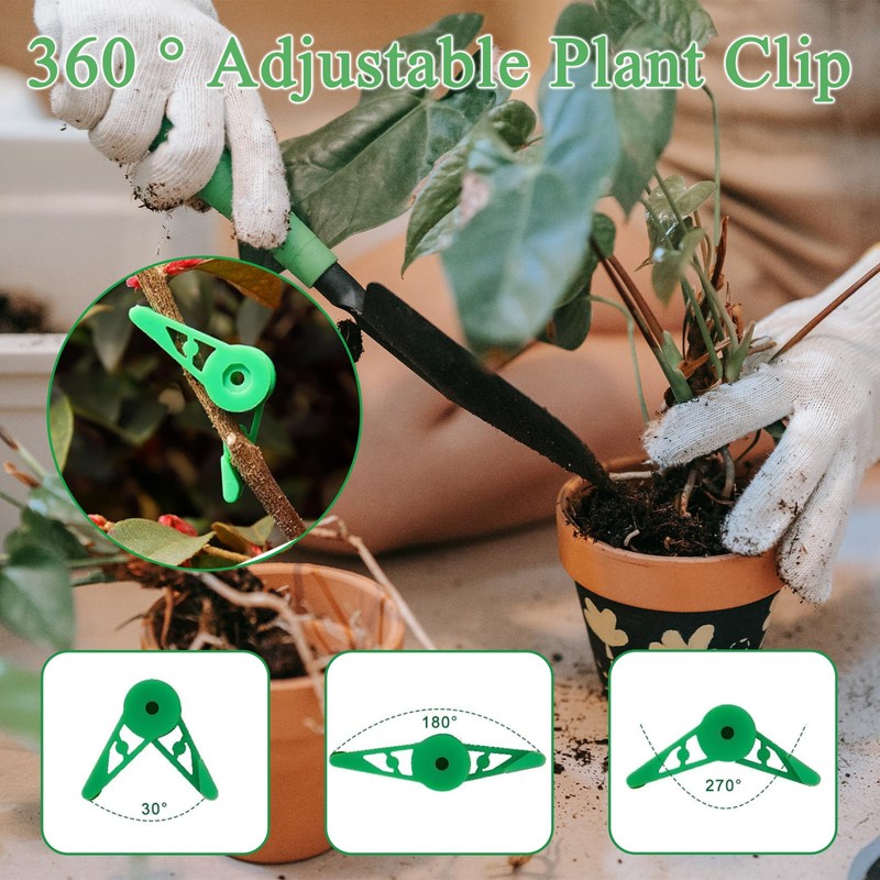 PXBSNB Pack of 50 Plant Bender Lst Clips, 360° Adjustable
