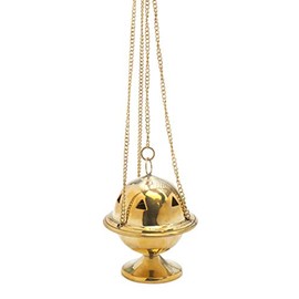 Handcrafted Incense Burner with Chains - Height 3.94 inch - Handmade Aromatic Censer for Essential Oils and Indoor Scents - Durable Decorative Incense Holder for Spiritual Practice and Meditation