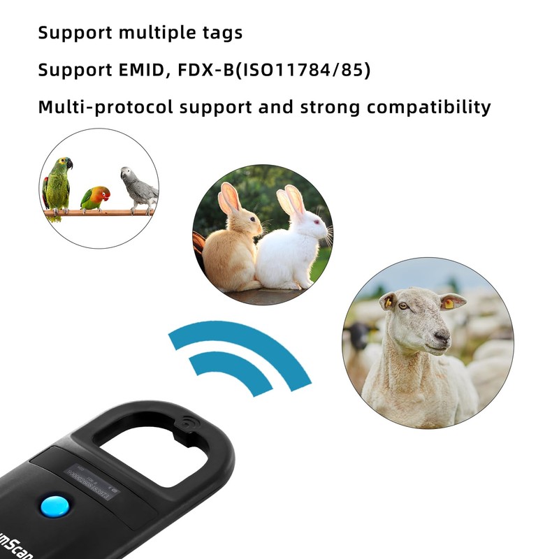 NetumScan Upgraded Pet Microchip Reader Scanner, 256 Data Storage Animal