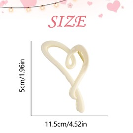 Bright White Hair Claw Clips Valentine’s Day Love Shaped Hair Clips for Women Strong Hold Jaw Clamp Bride Hair Claw Clip Wedding Hair Barrettes French Hairpins Valentine’s Party Hair Accessories 1Pcs