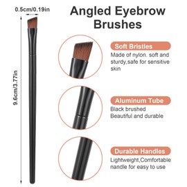 Afcabakila 300PCS Disposable Angled Eyebrow Brushes, Bulk Brow Tint Brushes, Eye Makeup Brush Eyeliner Brush Tinting Flat Tapered Eyebrow Concealer Brush for Women Girls Salon Beauty Cosmetic Tool