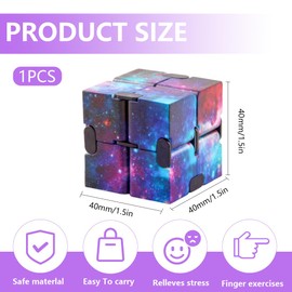FIMWOLZ 1 Piece Fidget Toy Set, Galaxy Anti-Stress Cube Toy, Infinity Cube, Stress Relief for Nervousness, Decompression Toy Gift for Children and Adults