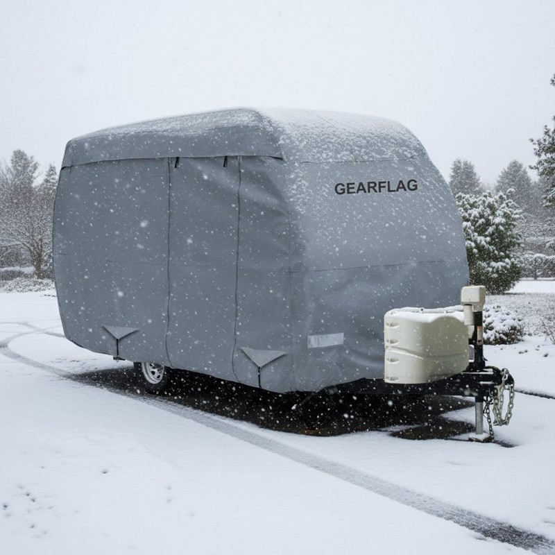 GEARFLAG Fiberglass Travel Trailer Camper Cover Fits 8-10ft - Multi-Layers,