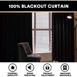PrinceDeco 100% Blackout Linen Textured Curtains for Bedroom Room Darkening Burlap Grommet Textured Curtains Noise Reducing Window Treatment Drapes for Dining Room,52" Wide Per Panel, Set of 2,Orange