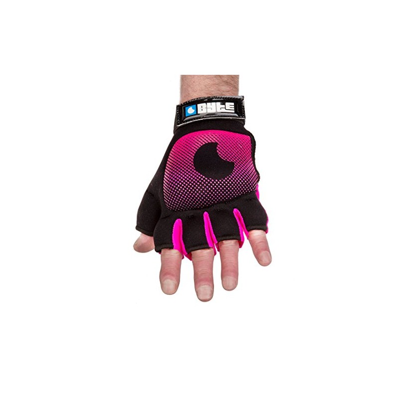 BYTE ADULTS HOCKEY KNUCKLE GLOVE HOT PINK/BLACK (LARGE)