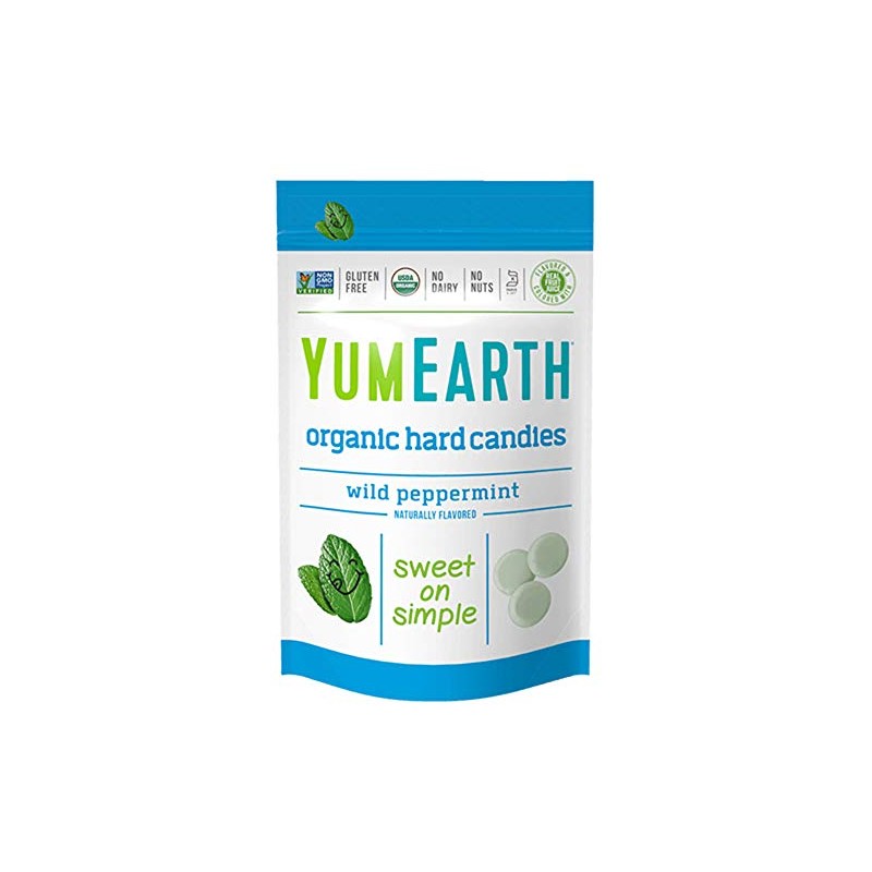 YumEarth Organic Wild Peppermint Drops - Mint Flavored Natural Hard