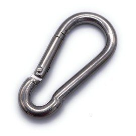 Befestigungstechnik F.R. V4A Stainless Steel Carabiner Hook, Pack of 5, Fire Brigade Carabiner 10 x 100 mm, Heavy Duty Carabiner Hook with a Load Capacity of 350 kg, Premium Carabiner Set (Diameter
