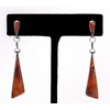 Zuni 2" Sterling Silver & Orange Spiny Oyster Shell Dangles
