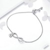 PAHALA 925 Sterling Silver Luminous Infinity Crystals Chain Link Bracelet