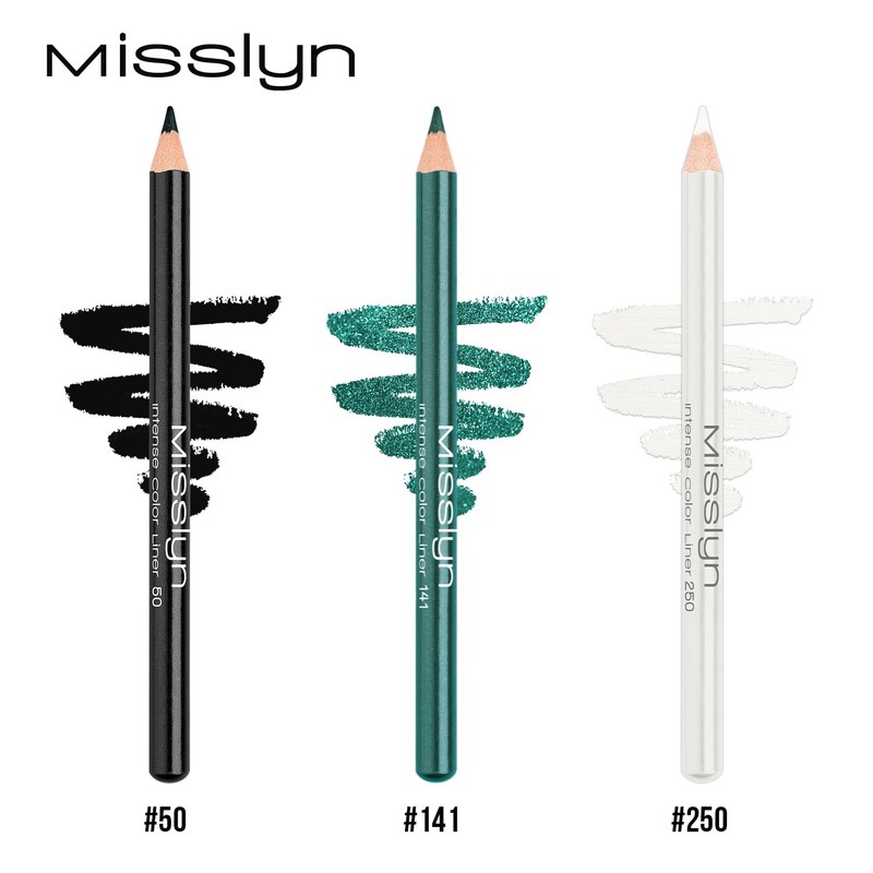 Misslyn Black Eye Pencil without Smudging, 3 Make-Up Pens with