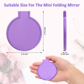 Windspeed 12 Pcs Mini Folding Mirror Round Compact, 2.4 in Small Portable Travel Makeup Mirror Compact Mirror Bulk Round Makeup Mirror for Women Girls Travel Daily Use