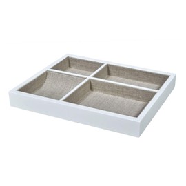 TIZO Design Contemporary Wood Valet Tray Organizer, White