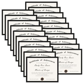 Fisnish 8.5x11 Picture Frame 20 Pack, Black Certificate Diploma Document Frames 8.5x11 for Wall and Tabletop