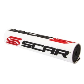 SCAR Round handlebar bar pad for crossbar Motocross ATV Motorcycle Dirtbike Enduro Supermoto - White