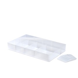 Whitefurze Insert Tray with Silver Clamp for 5 - 10 Litre Allstore Boxes, Plastic, Natural, Small