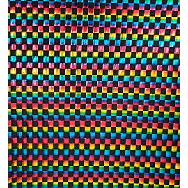 Colorful Ombre 1 Inch Checkered on Polyester Spandex Fabric by The Yard (Rainbow Ombre)