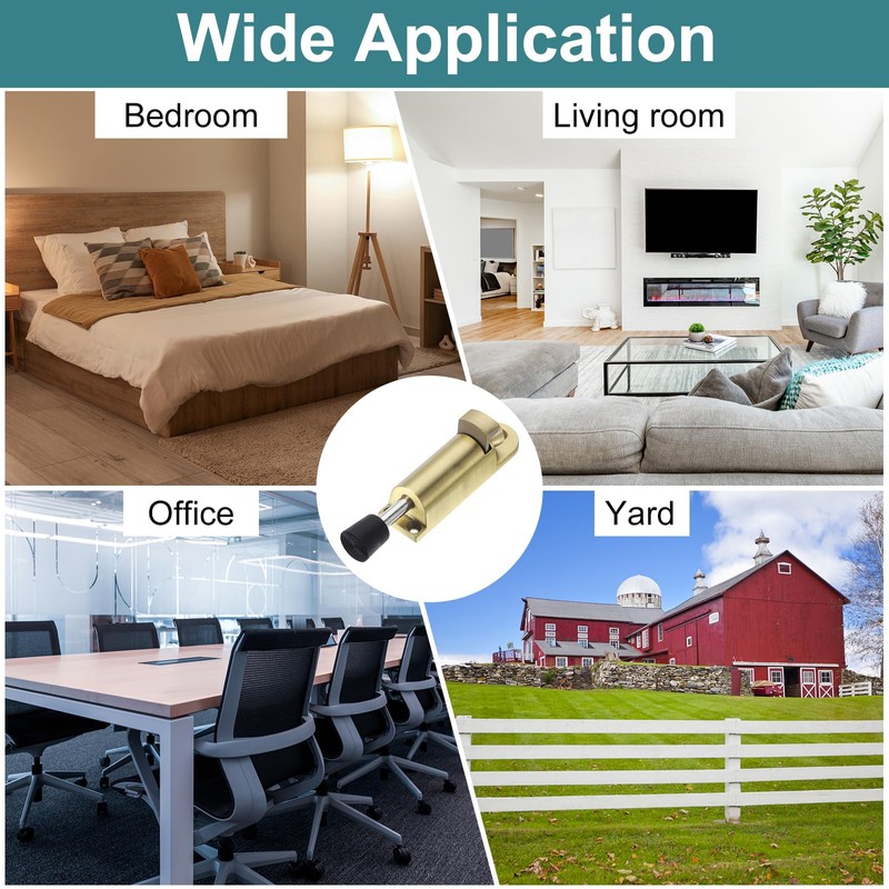 sourcing map 2 Pack Kickdown Door Stop, Spring Loaded Telescopic