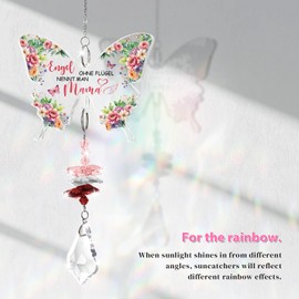 Funnli Gifts for Mum, Sun Catcher, Birthday Gift for Mum, Butterfly Suncatcher Crystal Mother's Day Gifts, Gift Mother Wife for Easter, Mother's Day, Birthday, Christmas