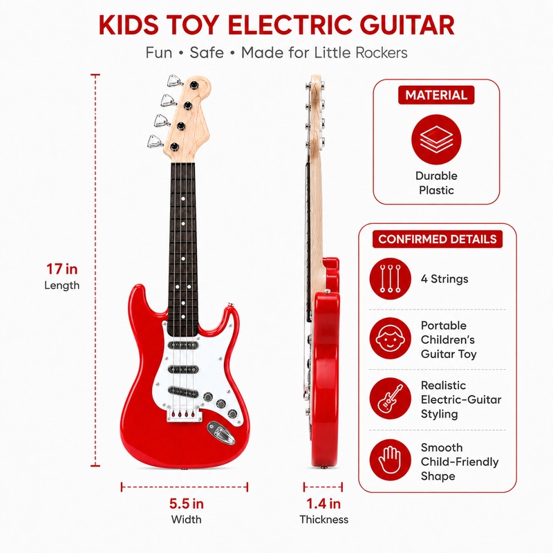 4-String Electric Guitar Toy for Kids – Portable Electronic Musical