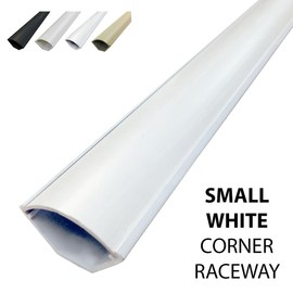 Electriduct Small Corner Duct Cable Raceway (1075 Series) - 5 Feet - White - 5 Sticks