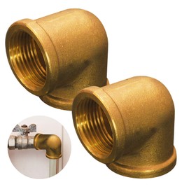 2 pieces brass angle 90°, 1 inch female thread/female thread, G1 brass elbow, 90 degree thread fitting made of brass, 1 inch female x 1 inch female thread pipe angle, DN25 pipe angle elbow adapter,