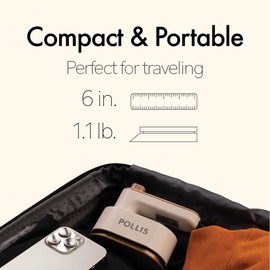 Pollis 2-in-1 Portable Iron and Steamer for clothes, Easy Travel and Dorm use, lightweight design, Foldable 180 degree swivel technology, 50ml water tank, 110V